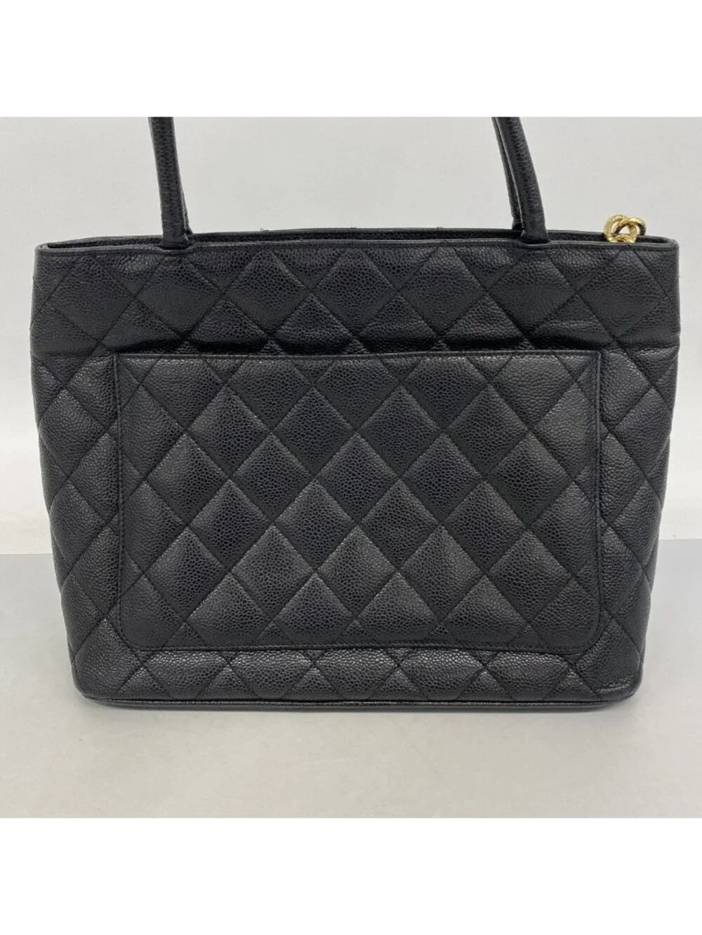 Chanel Tote Reissue Caviar Leather Black Gold
